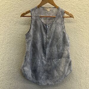 Michael Kors Top‎ Womens Small Snakeskin Sleeveless Half Zip Shirt